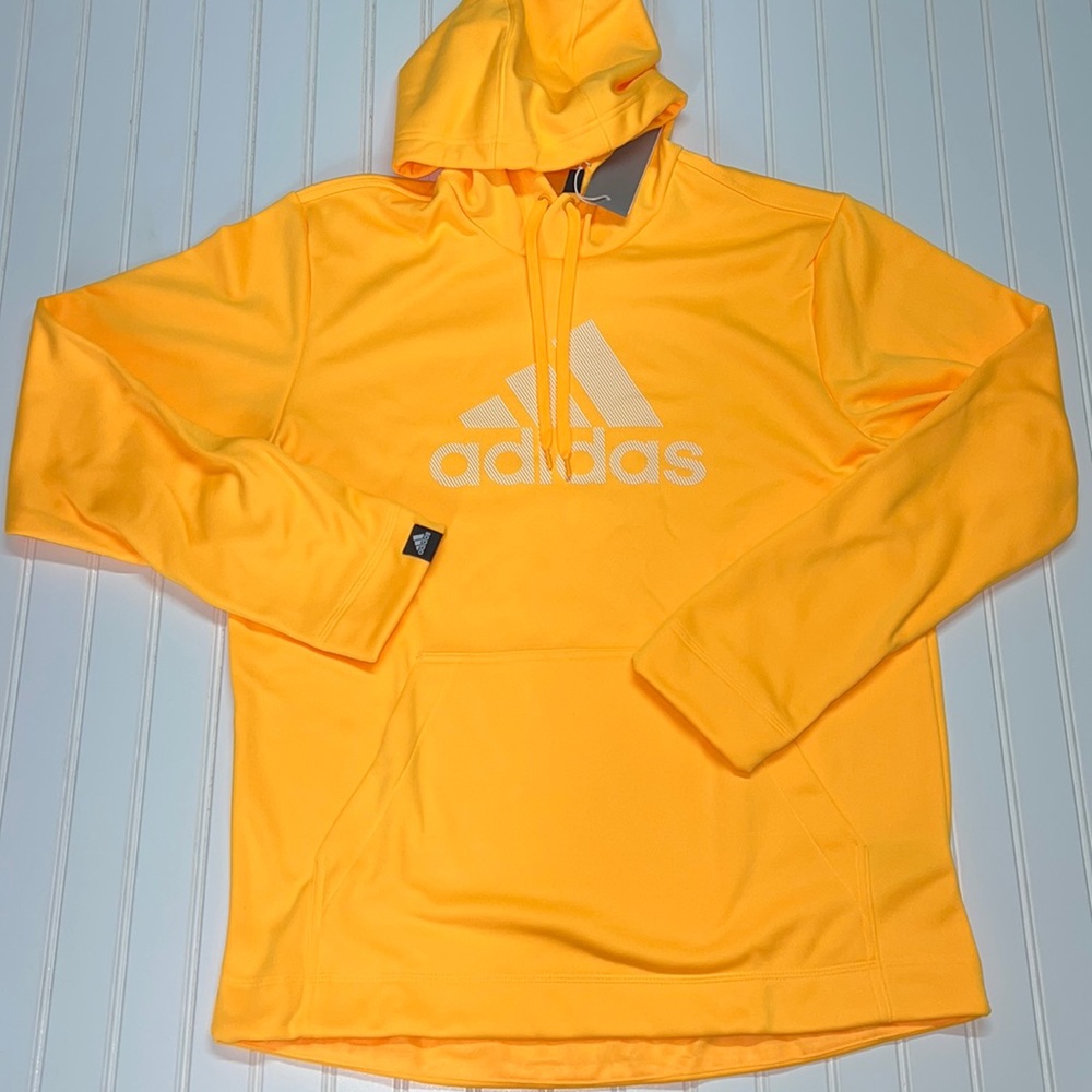 Adidas Game and Go Solar Gold Pullover Sweatshirt Hoodie Men's L Large